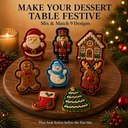 🔥😍 Last Day 49% OFF – 🎄 9-Design Christmas Mini Pie Mold Collection | Reusable Embossed Molds for Shaping Detailed Santa, Snowman, Reindeer, Tree & Holiday Pies 🥧✨
