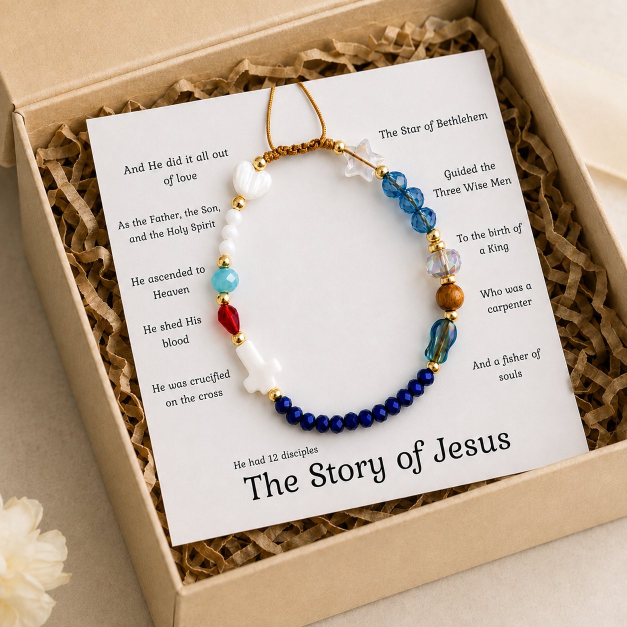 ✝️Handmade Story of Jesus Bracelet❤️Wear the Story. Carry the Faith.