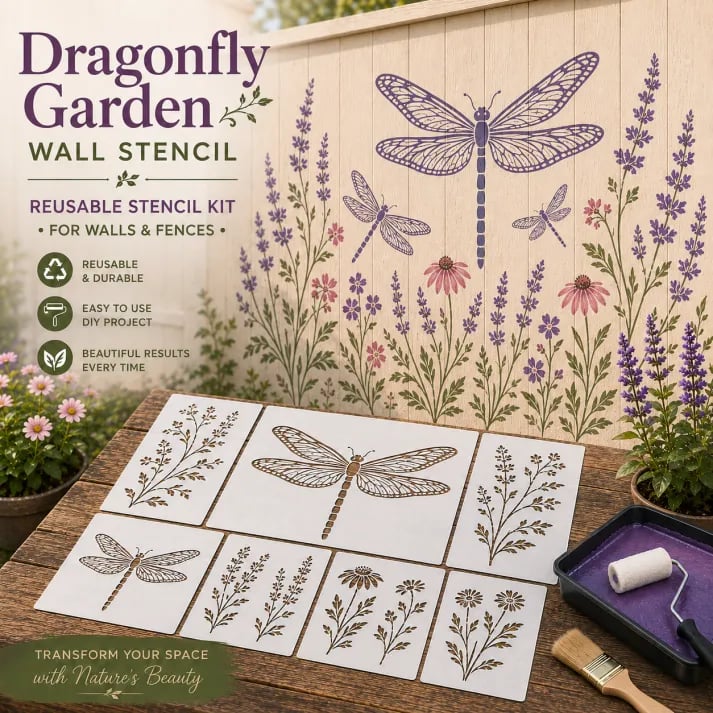 🔥LAST DAY 50% OFF - 🌿 Garden Wall Stencil™ – Reusable DIY Kit for Walls, Fences & Patios
