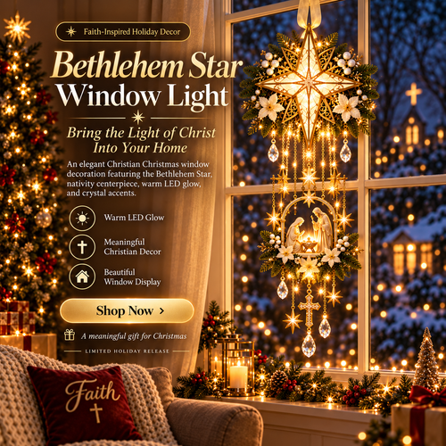 ✨LAST DAY 50% OFF –✨✝️Bethlehem Star Faith Window Light