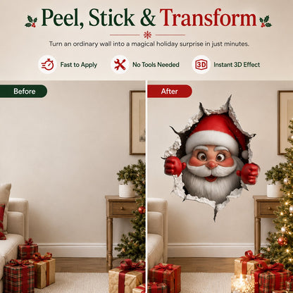 🔥Last Day 50% OFF-Creative 3D Christmas Santa Wall Sticker