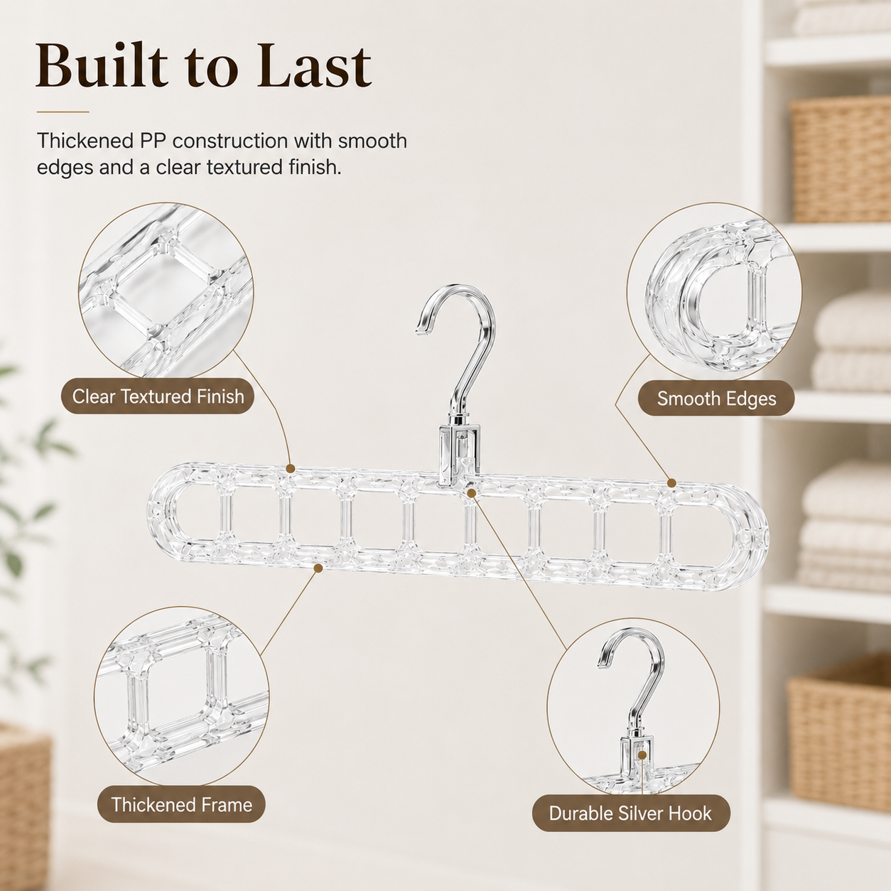 9-Hole Foldable Pants Hanger – Adjustable Anti-Slip Space-Saving Closet Organizer