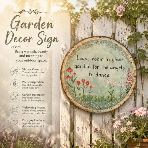 🧚✨ Angel Dance Round Metal Wall Sign