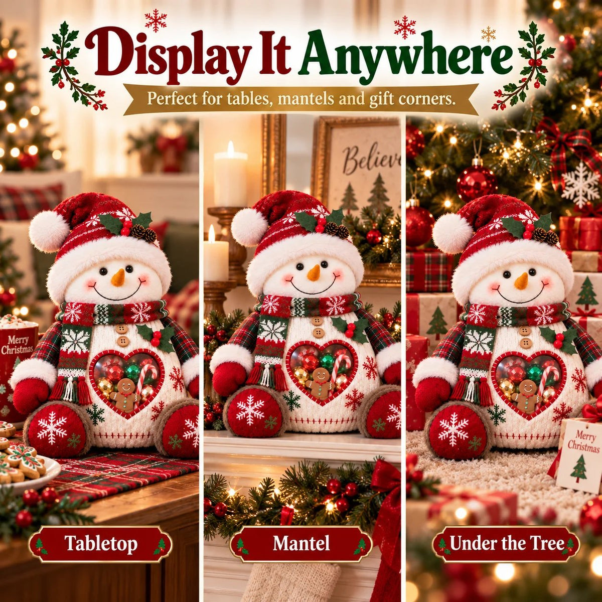 ⏰LAST DAY 50% OFF 💯🎅 Refillable Christmas Figurine Treat Holder 🍬