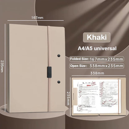 A4/A5 Foldable Clipboard Portfolio – Portable Writing Board with Strong Clip & Elastic Strap