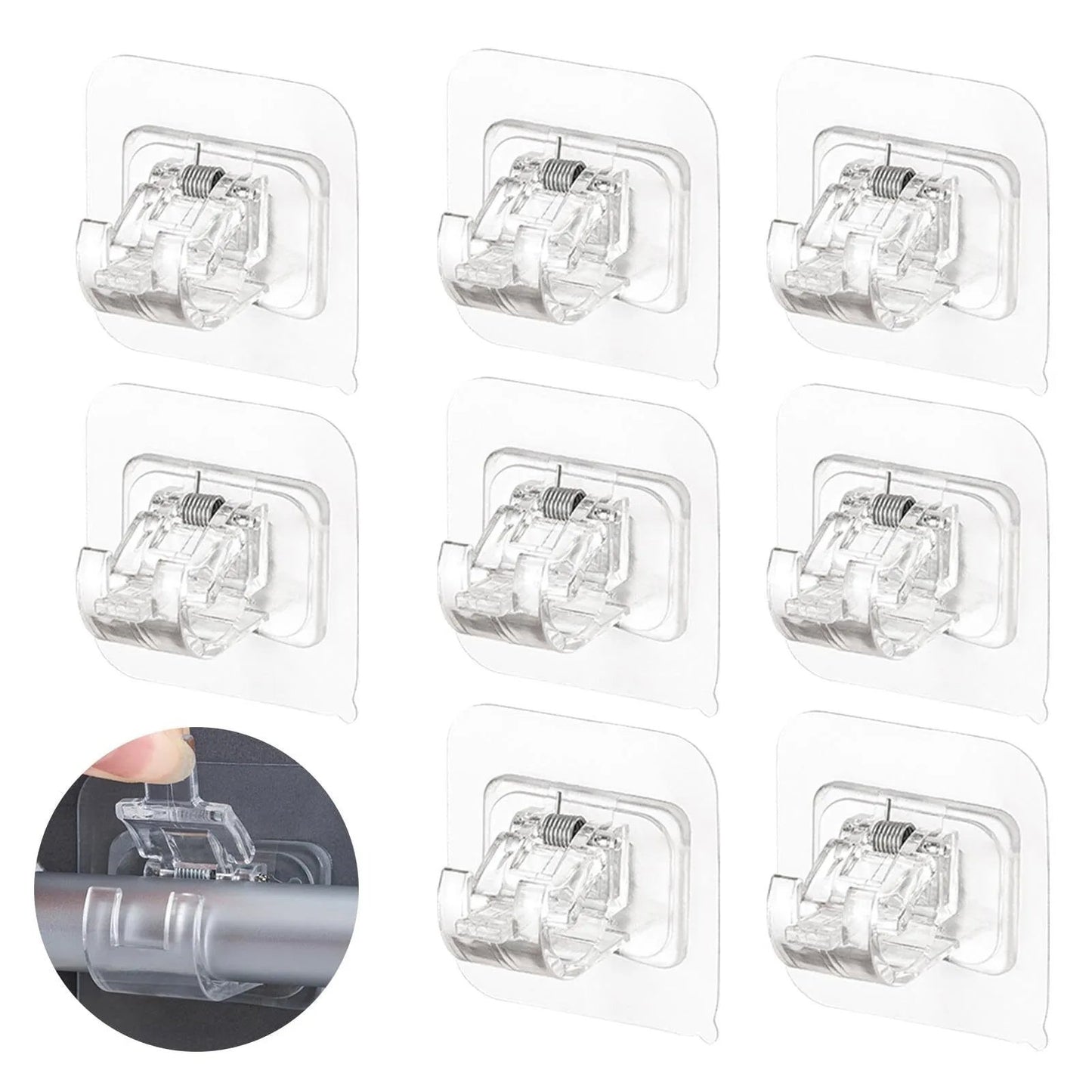 A set of 6 PCS Curtain Rod Brackets with Clips  for Livingroom Bathroom Kitchen Bedroom Toilet Apartment