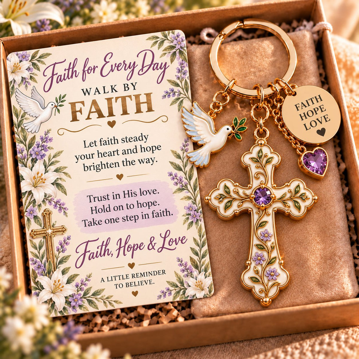 🔥LAST DAY 50% OFF-Emotional Support Jesus Keychain | Always With You Gift Set with Message Card