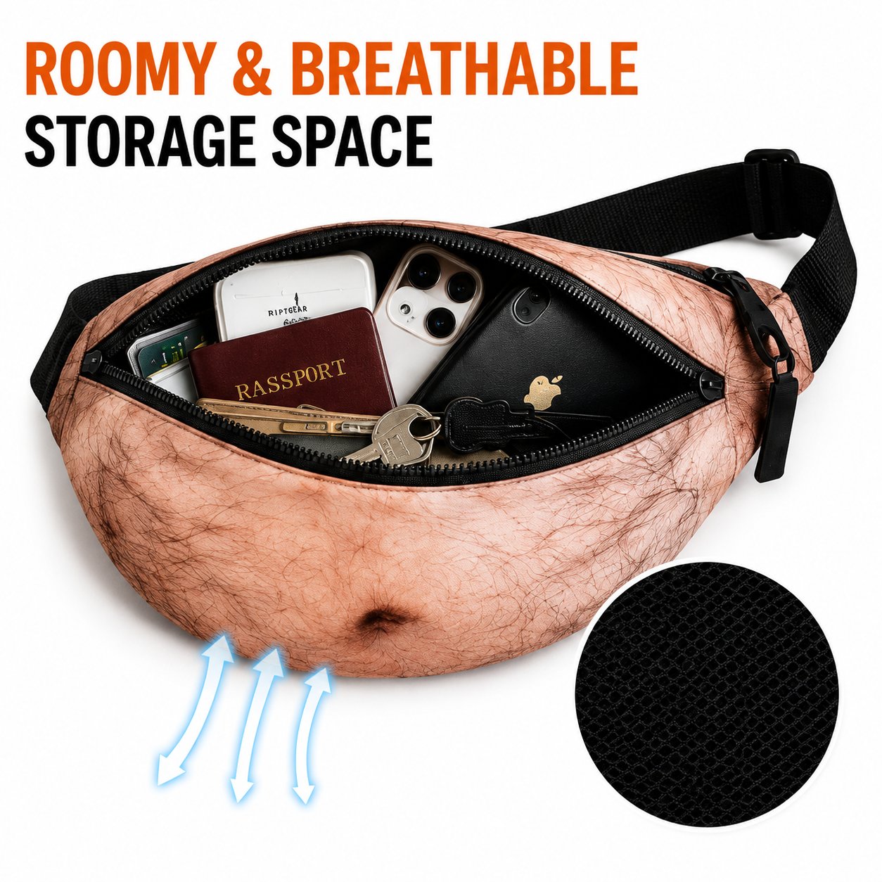 🔥 3D Prank Dad Bod Waist Bag