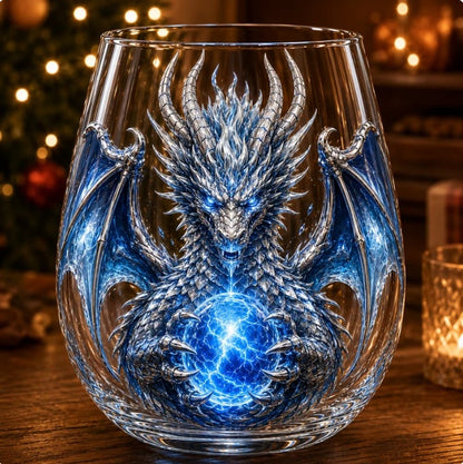 🐉✨3D Mythic Dragon Glass Art Cup | Luxury Raised Fantasy Glassware for Whiskey, Home Bar Décor & Legendary Gifts