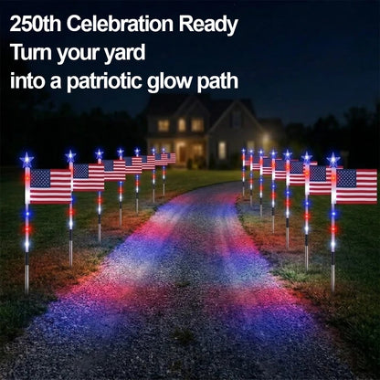🔥Letzter Tag: 49% RABATT🔥8 Solar-Wegeleuchten mit amerikanischer Flagge – Rot, Weiß & Blau für den Garten zum 250. Unabhängigkeitsjubiläum 🇺🇸✨