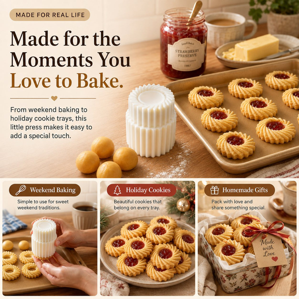 ⏳ Last day! 49% OFF – 🍪 Fluted Jam Cookie Press Mold