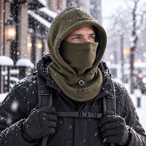🔥Fleece Double Layer Integrated Mask Hat