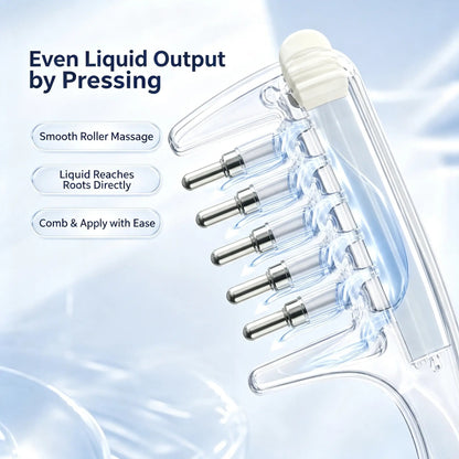 💧Refillable Scalp Oil Applicator Comb with 7 Metal Massage Tips – Even Root Serum Distribution & Scalp Stimulation for Hair Care