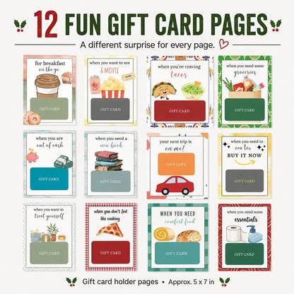 🔥𝗕𝗨𝗬 𝟮 𝗙𝗥𝗘𝗘 𝗦𝗛𝗜𝗣𝗣𝗜𝗡𝗚🎄Turn Gift Cards Into A Christmas Surprise - Spiral-Bound Christmas Gift Card Book🎁