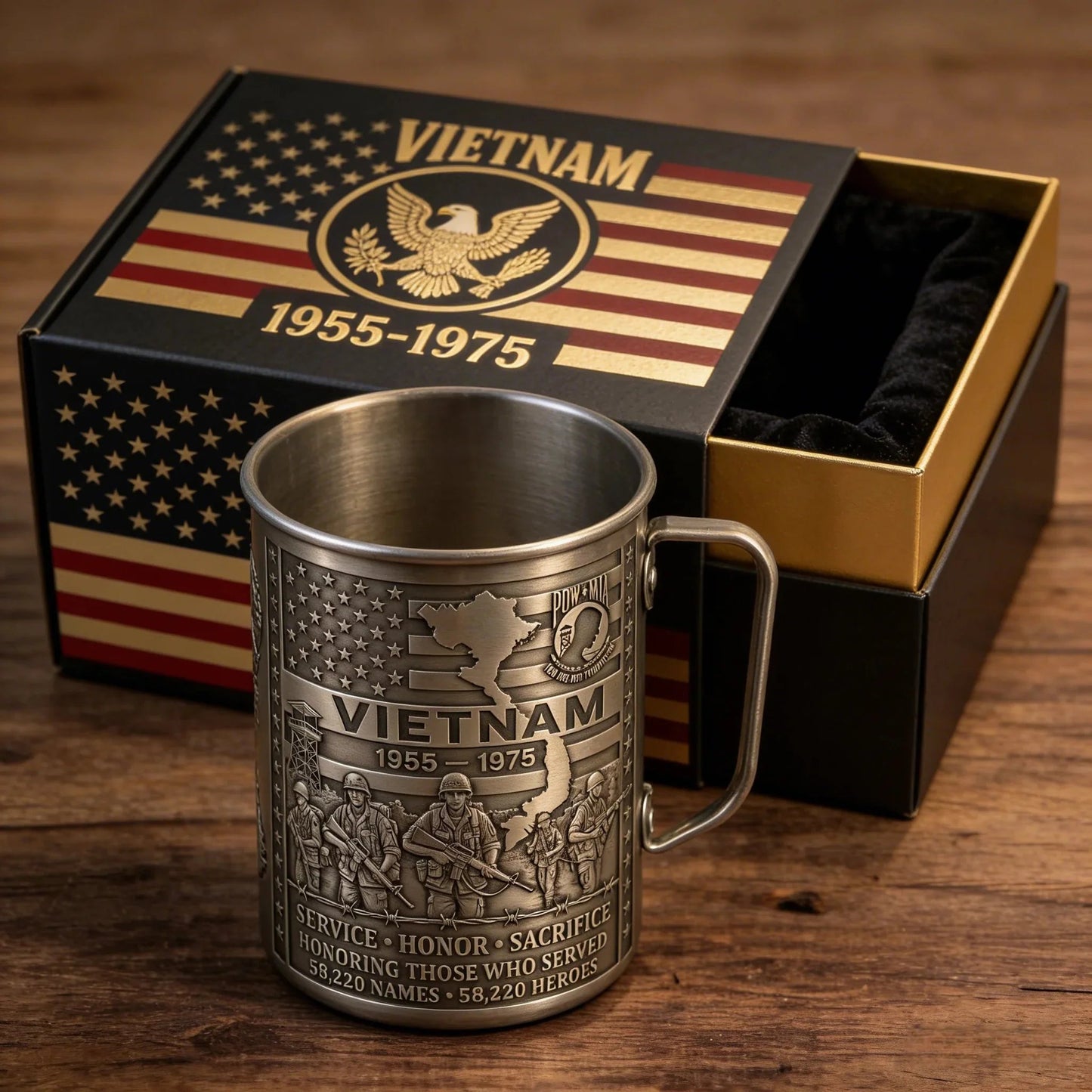 🔥LAST DAY 49% OFF 🎖️2026 Vietnam Veteran Honor Coffee Mug – 1955-1975 Service Tribute