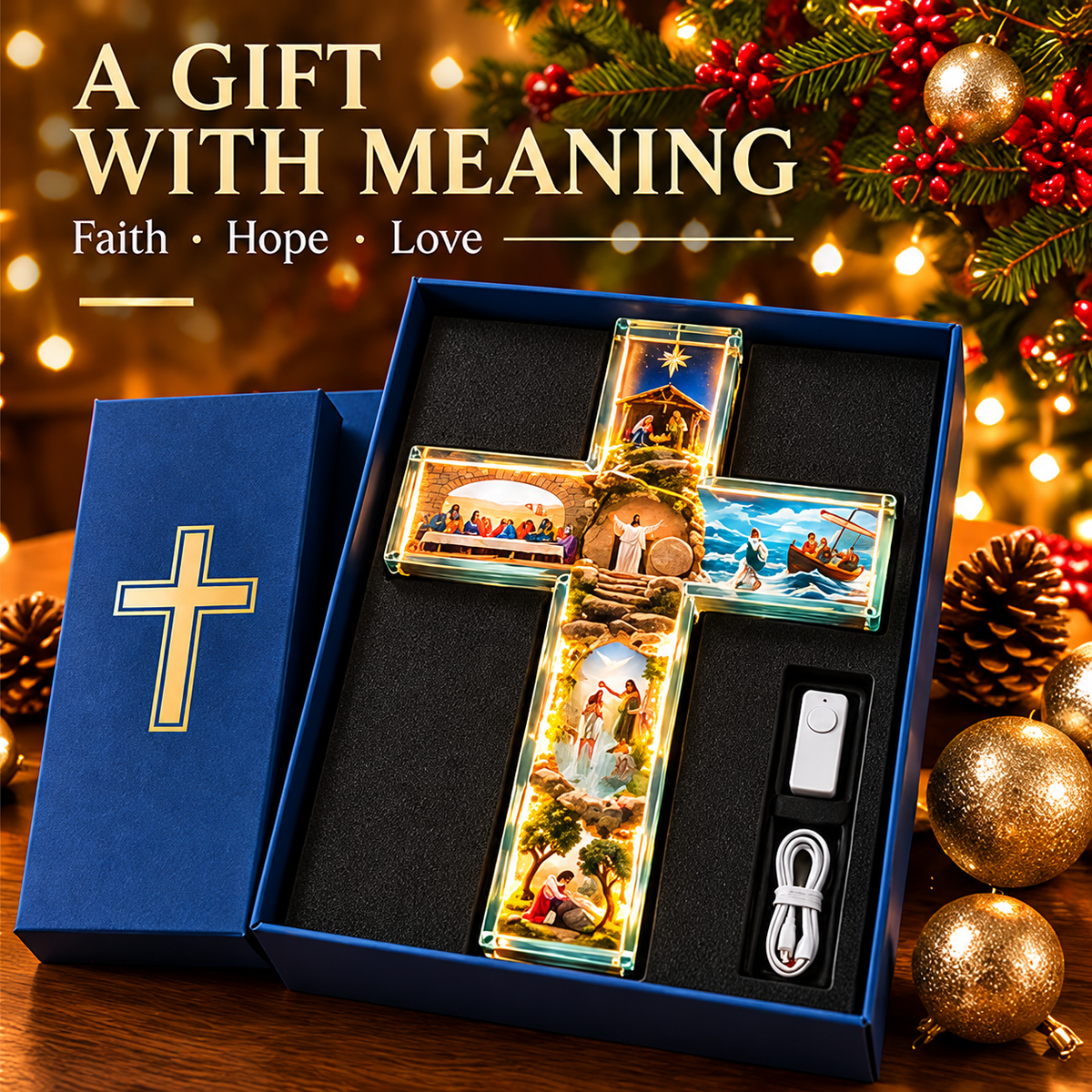 ✨ Last Day 49% OFF!✝️The Story of Jesus in 6 Scenes Cross Lamp