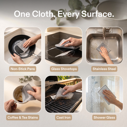Double-Layer Silver Wire Scrub Dishcloth – Tough on Grease, No Sponge Smell