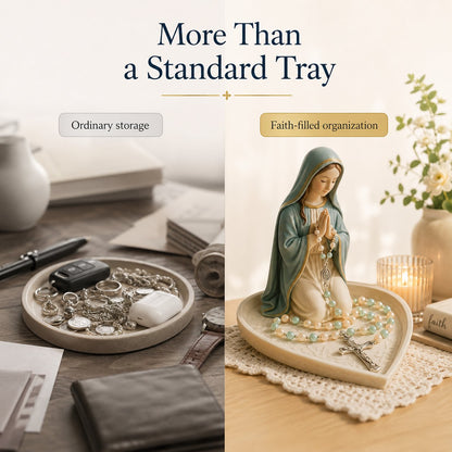 ✝️ Last Day 50% OFF - Graceful Faith Virgin Mary Ceramic Rosary Holder Keepsake Tray