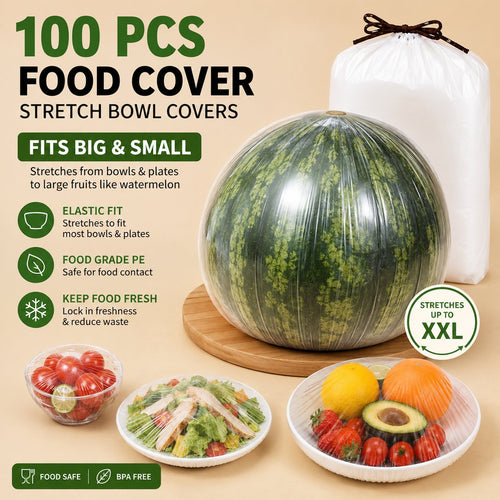 🥗 Disposable Stretch Food Covers for Bowls & Plates – Food-Grade, BPA-Free & Non-Toxic PE Material