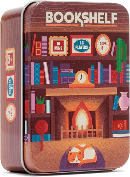 📚🎲Bookshelf Cooperative Stacking Game | Skill & Balance Card and Book Tower Game in Travel Tin