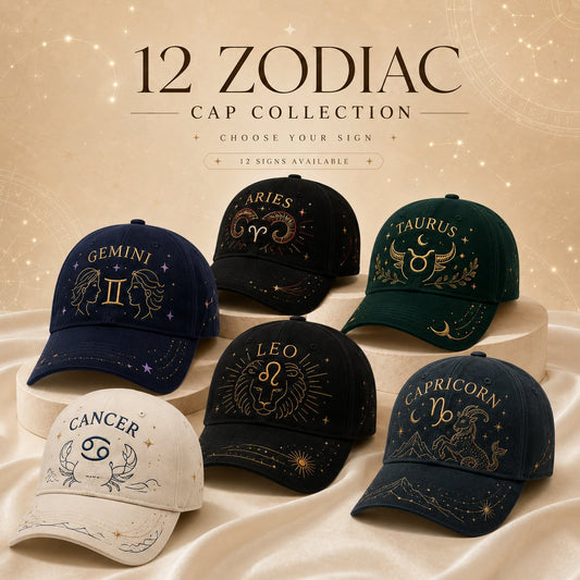 12 Zodiac Signs Embroidered Cap Collection – Celestial Hats Made for Every Personality
