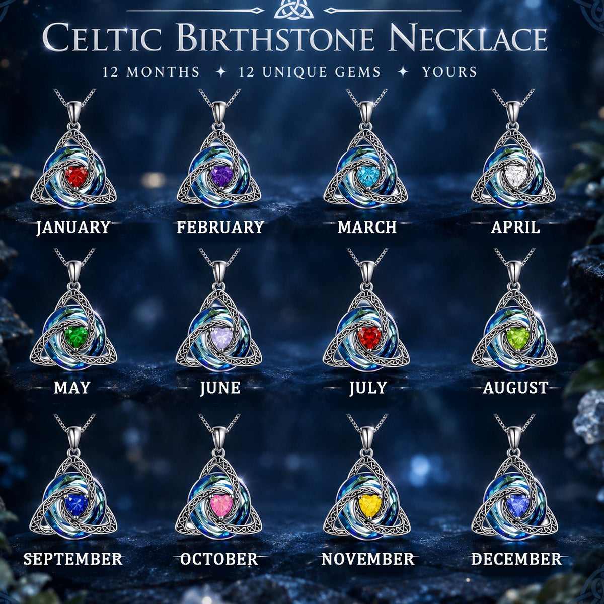 ♾️💖Birthstone Celtic Knot Necklace for Women