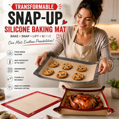 Transformable Snap‑Up Silicone Baking Mat