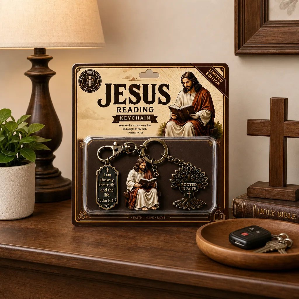 🔥DERNIER JOUR 50% DE RÉDUCTION - ✝Porte-clés Lecture de Jésus