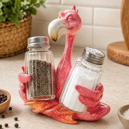 ⚡Super soldes 49 % de réduction🔥Ensemble salière et poivrière avec support animaux côtiers