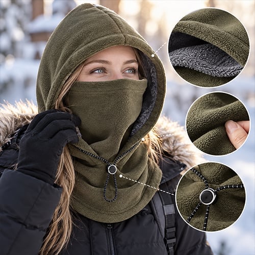 🔥Fleece Double Layer Integrated Mask Hat