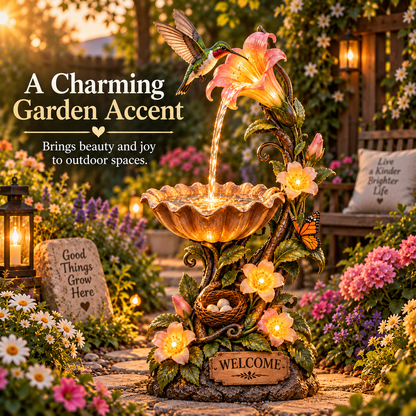 🔥 Last Day 49% OFF🐦✨ Hummingbird Nectar Fountain™ – Lighted Garden & Porch Decor