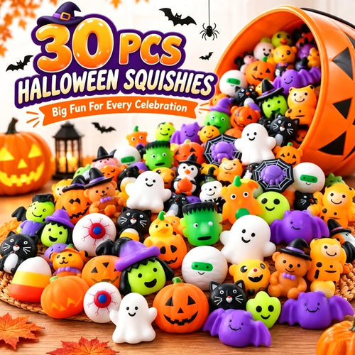 30PCS Halloween Mochi Squishy Toys For Party Favors & Spooky Fun