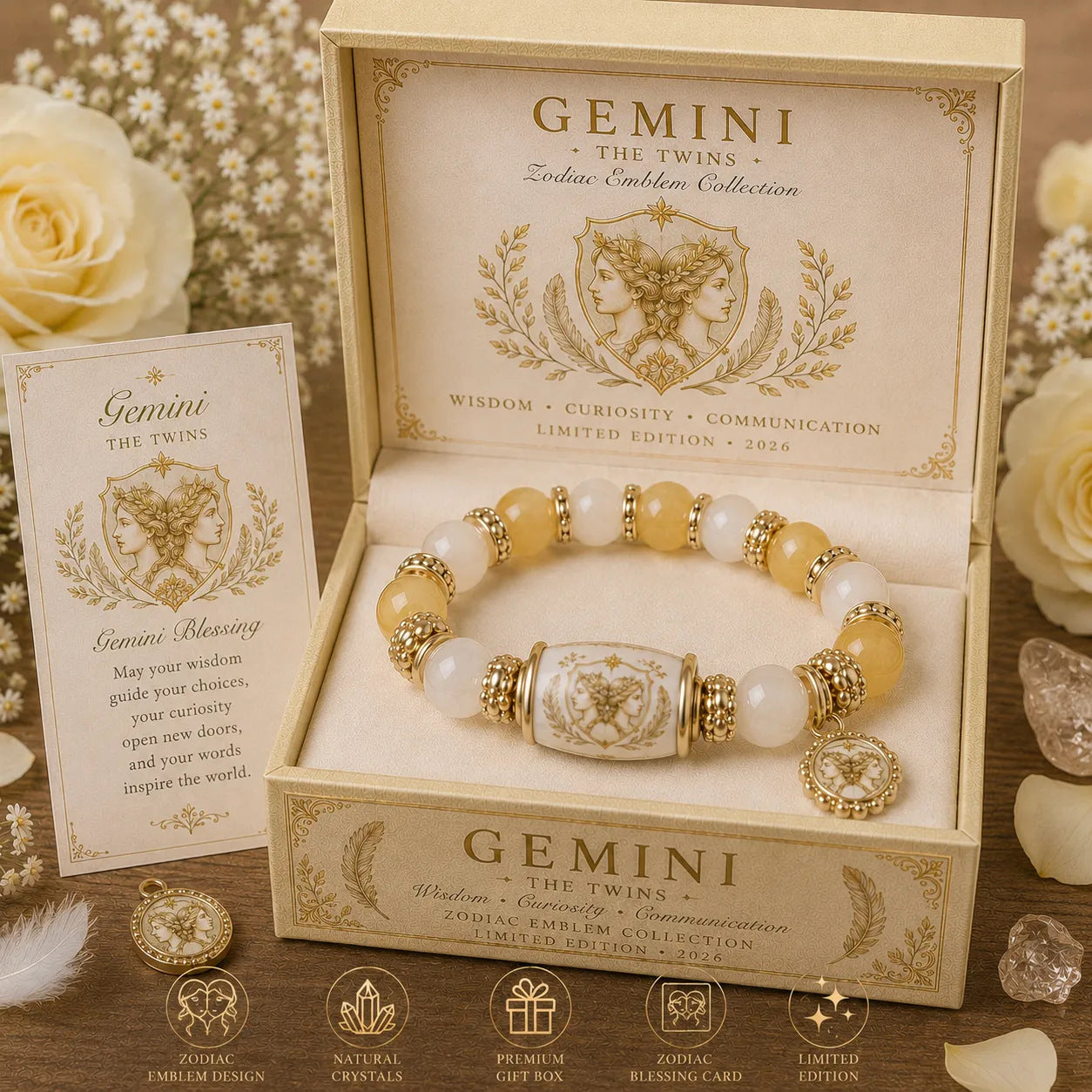 🔥Limited Edition💫 12 Zodiac Bracelet – Natural Chalcedony, Your Sign, Your Energy