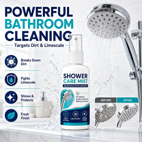 🚿✨Fast-Acting Shower Limescale Remover Spray – Dissolves stubborn mineral deposits & hard water stains. Restores water flow & shine – just spray & wipe! 🧼💪