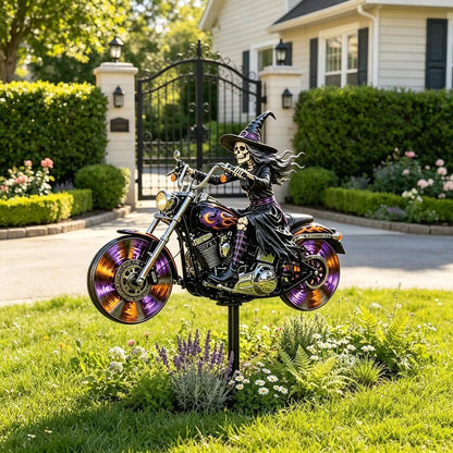 🎃 Halloween Motorcycle Garden Windmill 🏍️Upgrade to High-Speed Halloween Spooktacular 💨