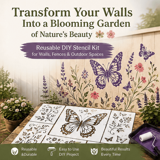 🔥LAST DAY 50% OFF - 🌿 Garden Wall Stencil™ – Reusable DIY Kit for Walls, Fences & Patios