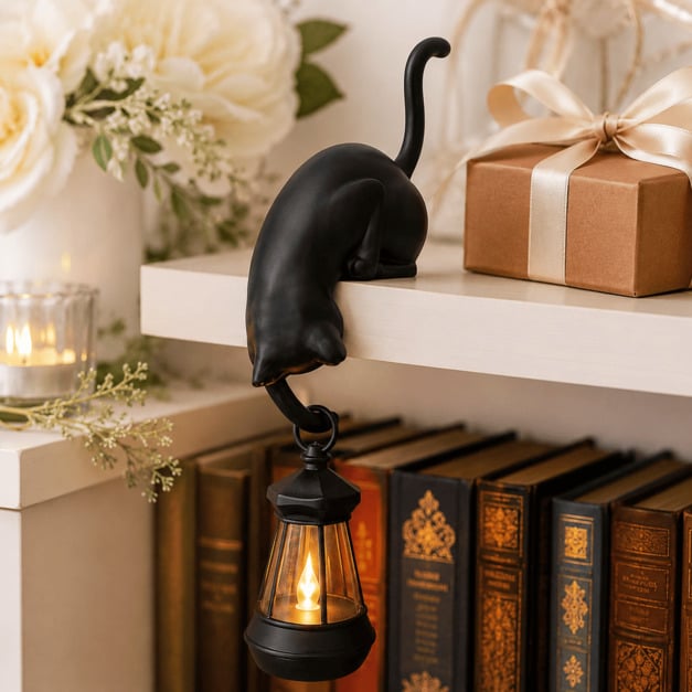 🔥Last Day 50% OFF 🐾Cat Shelf Hook with Vintage Lantern