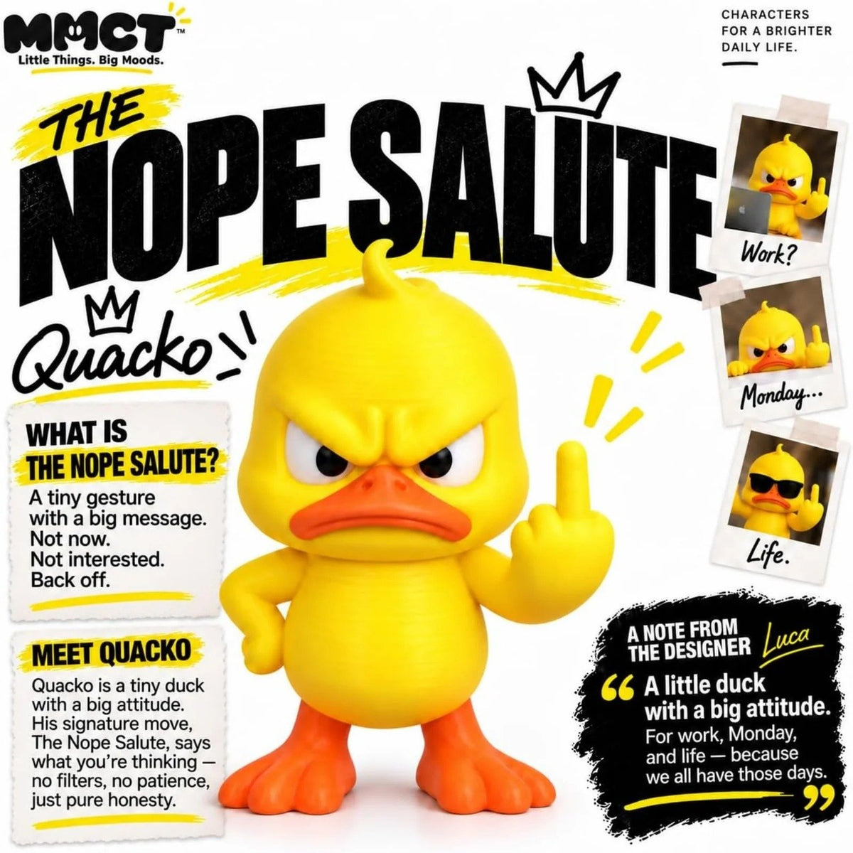 🦆 Sassy Grumpy Duck Desktop Figurine | 3D Printed Funny Office Decor & Gaming Setup Ornament✨🎄