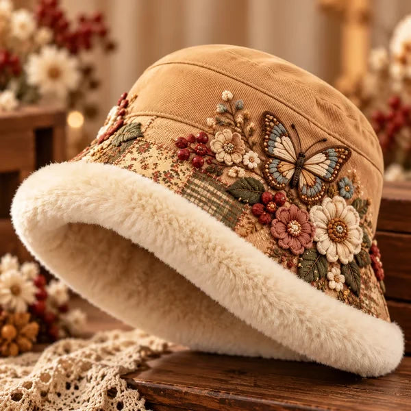 🌸 Women’s Cozy Plush-Lined Winter Bucket Hat – Floral & Animal Designs (📦Buy 3 Free Shipping)