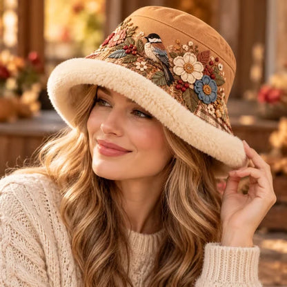 🌸 Women’s Cozy Plush-Lined Winter Bucket Hat – Floral & Animal Designs (📦Buy 3 Free Shipping)