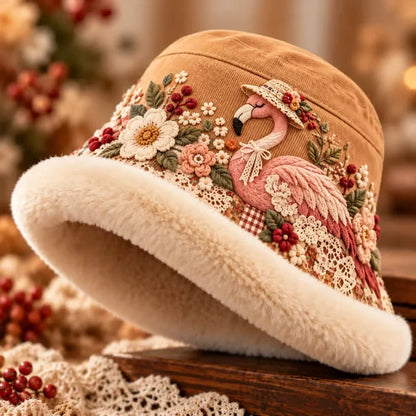 🌸 Women’s Cozy Plush-Lined Winter Bucket Hat – Floral & Animal Designs (📦Buy 3 Free Shipping)