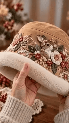 🌸 Women’s Cozy Plush-Lined Winter Bucket Hat – Floral & Animal Designs (📦Buy 3 Free Shipping)