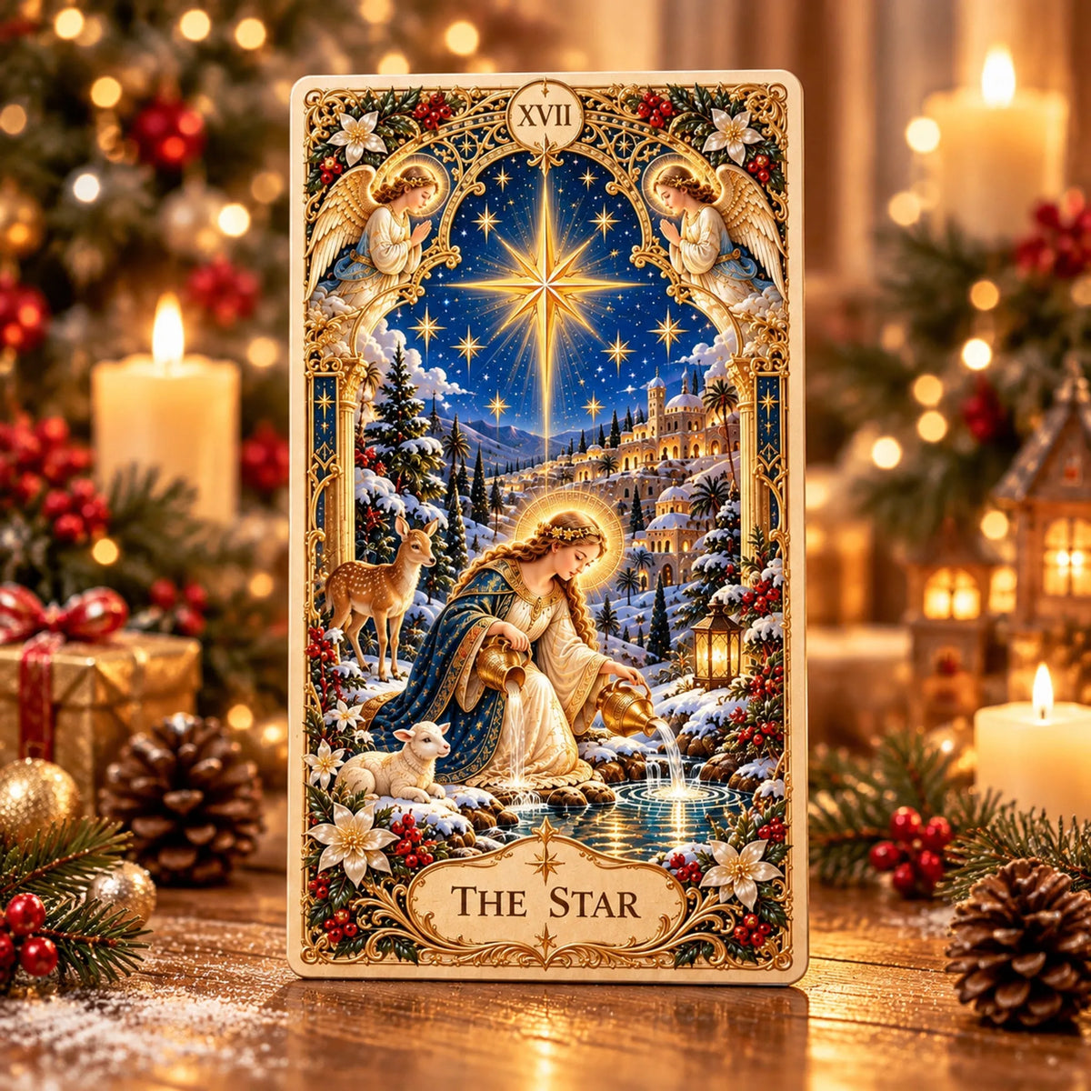 🔥LAST DAY 70% OFF✨The Holy Night Tarot – Christmas Sacred Edition 🎄