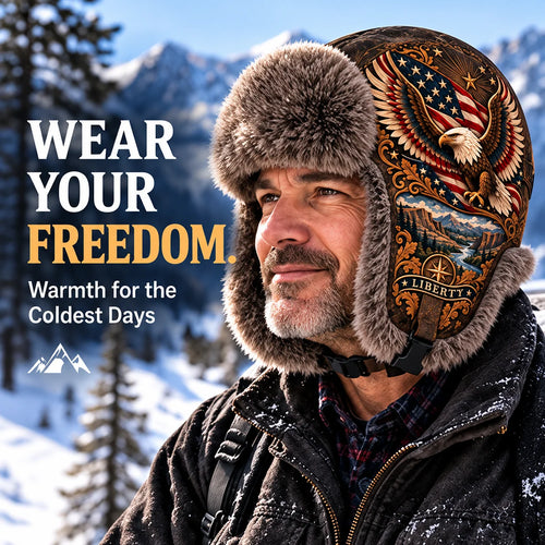 ⏳ Last Day 49% OFF – 🦅❄️"Wings of Freedom" Winter Ear-Flap Hat with Plush Lining