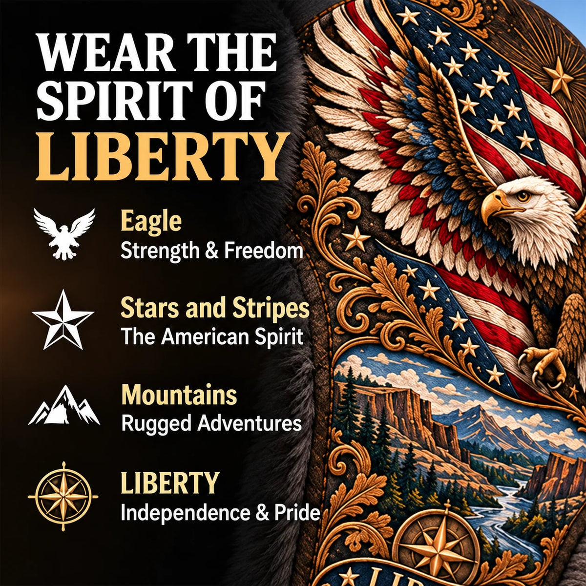 ⏳ Last Day 49% OFF – 🦅❄️"Wings of Freedom" Winter Ear-Flap Hat with Plush Lining