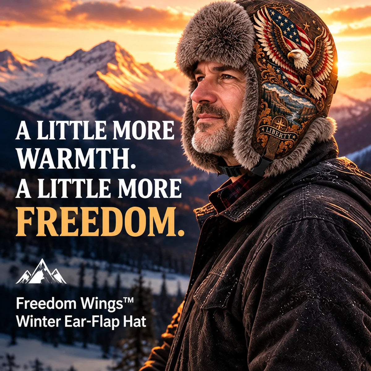 ⏳ Last Day 49% OFF – 🦅❄️"Wings of Freedom" Winter Ear-Flap Hat with Plush Lining