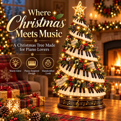 🎹✨Where Music Meets Christmas Magic – Glowing Piano Tree