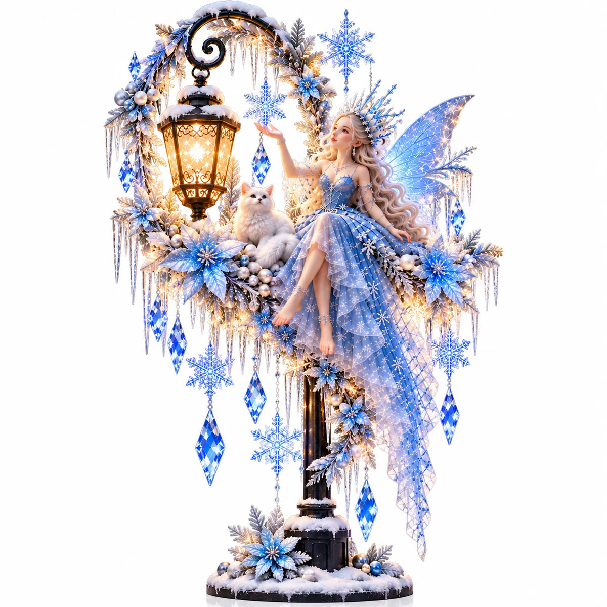 ❄️ Frostlight  – Illuminated Winter Fairy & Snowflake Garden Display