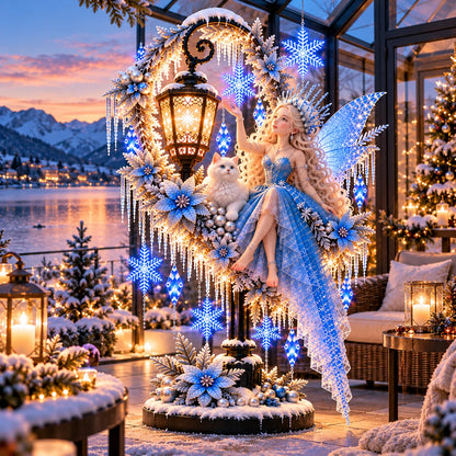 ❄️ Frostlight  – Illuminated Winter Fairy & Snowflake Garden Display