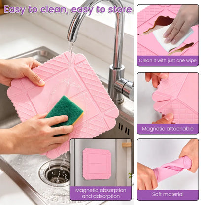 ✨ 3-in-1 Magnetic Silicone Trivet, Cutting Board & Foldable Serving Tray
